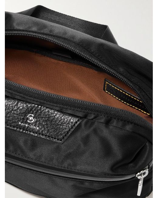 Master Piece Black Progress Textured Leather-trimmed Nylon-twill Messenger Bag for men