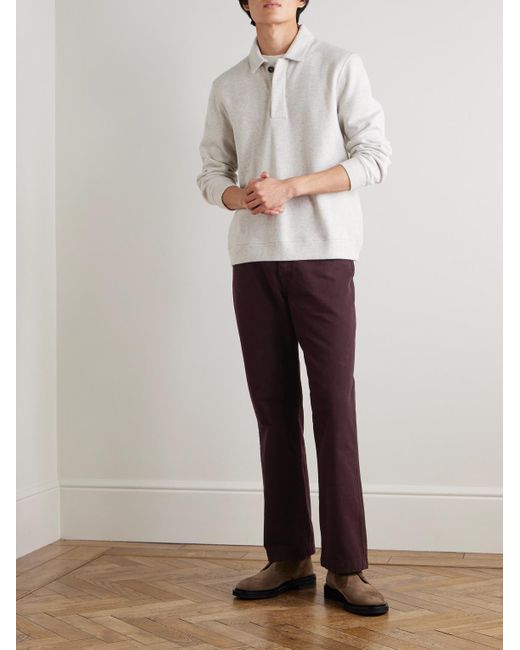 Mr P. Purple Edward Straight-Leg Organic Cotton-Canvas Trousers for men