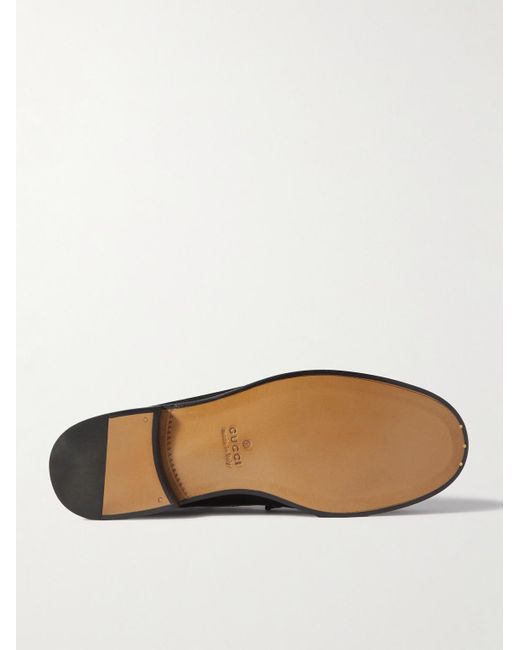 Gucci Black Kaveh Logo-embossed Horsebit Leather Loafers for men