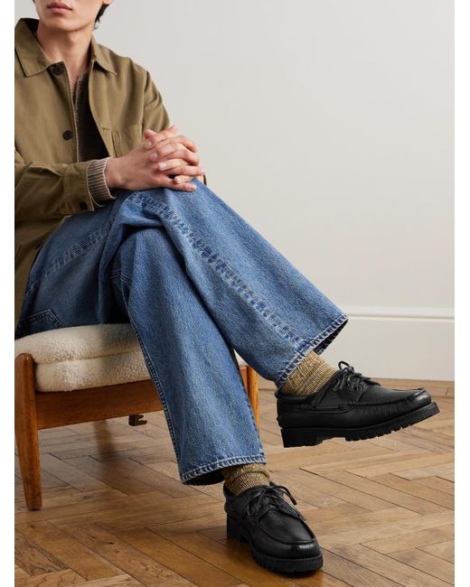 Officine Creative Heritage Flexi 001 Bootsschuhe aus vollnarbigem Wildleder in Black für Herren