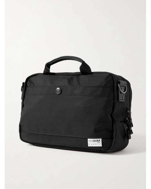 Master Piece Black Potential Small Leather-Trimmed Cordura Nylon Messenger Bag for men
