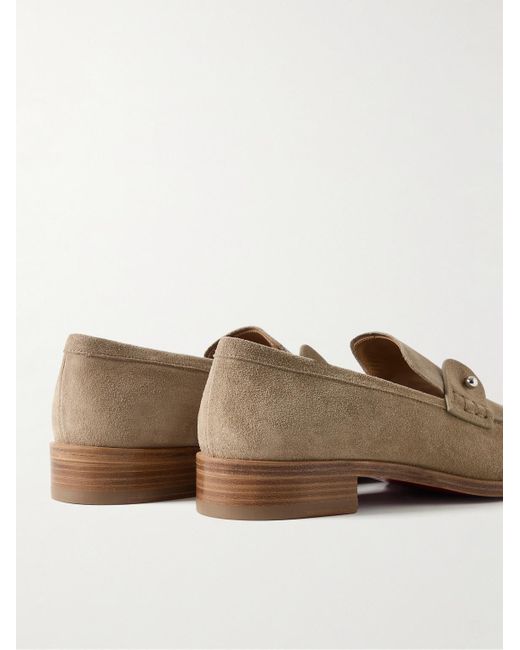 Christian Louboutin Natural Chambelimoc Suede Loafers for men