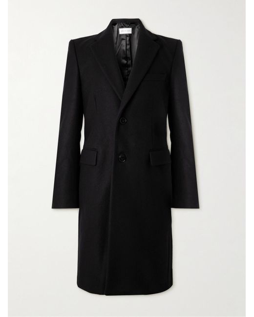 Dries Van Noten Black Wool-blend Felt Coat for men