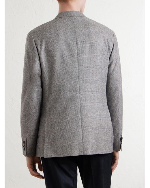 Canali Gray Prince Of Wales Wool Blazer for men