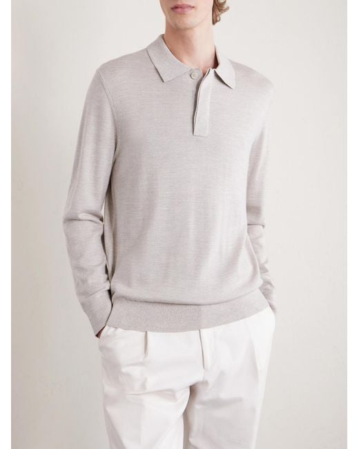 NN07 White Emerson 6605 Wool Polo Shirt for men