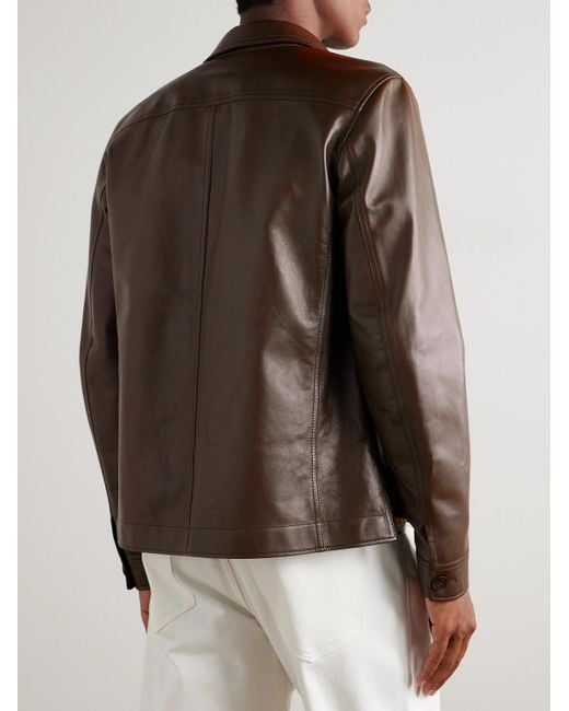 Tom Ford Brown Leather Jacket for men