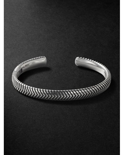 David Yurman Black Chevron Sterling Silver Cuff for men