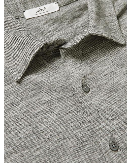 Mr P. Gray Mélange Organic Cotton-Piqué Shirt for men