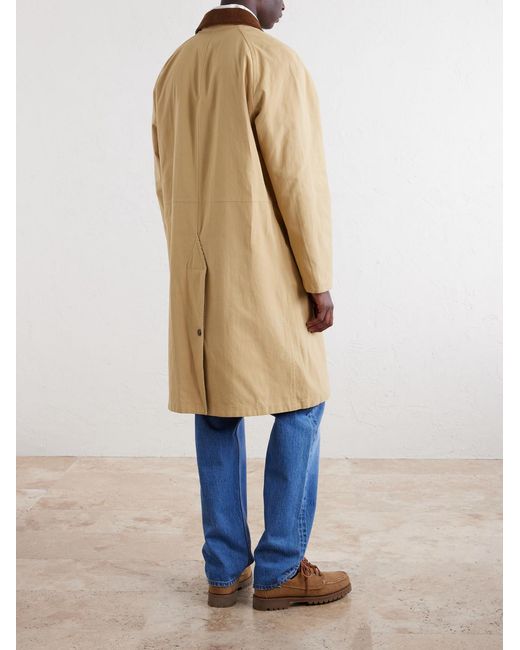 Drake's Natural Reversible Corduroy-Trimmed Cotton And Linen-Blend Jacket for men