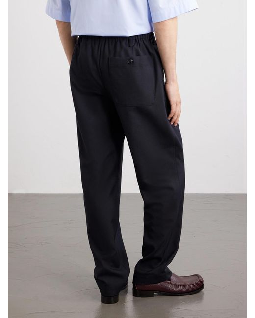 Dries Van Noten Blue Penny Straight-leg Wool Trousers for men