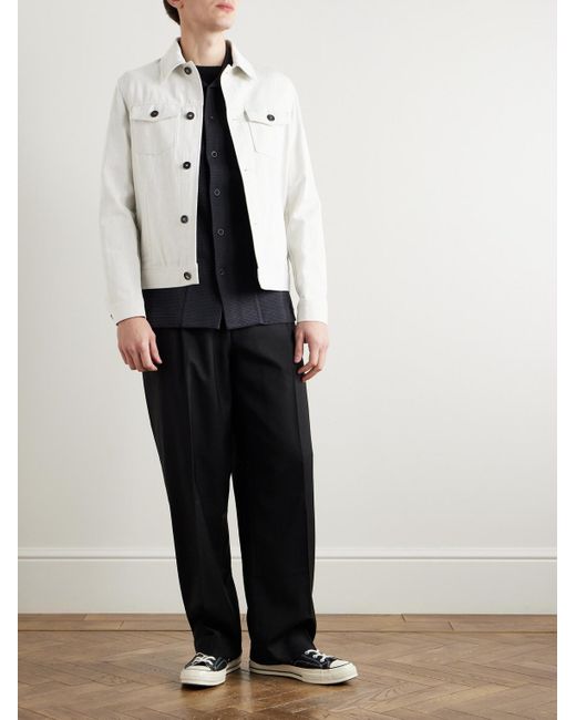 Giacca Trucker Slim-Fit di Incotex in White da Uomo