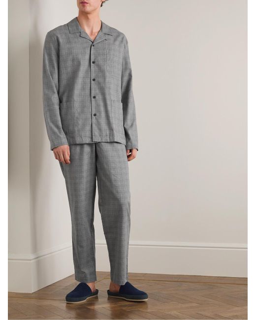 Sunspel Checked Cotton-twill Pyjama Trousers in Grey for Men | Lyst Canada