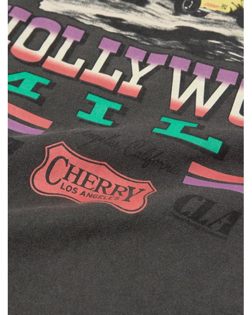 CHERRY LA Black Printed Cotton-jersey T-shirt for men