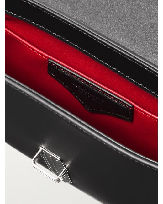 Montblanc Black Leather Messenger Bag for men