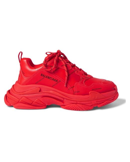Balenciaga Red Triple S Clear Sole Sneaker for men