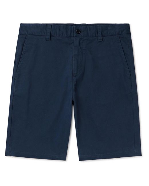 NN07 Blue Crown 1090 Straight-leg Brushed Organic Cotton-blend Twill Shorts for men
