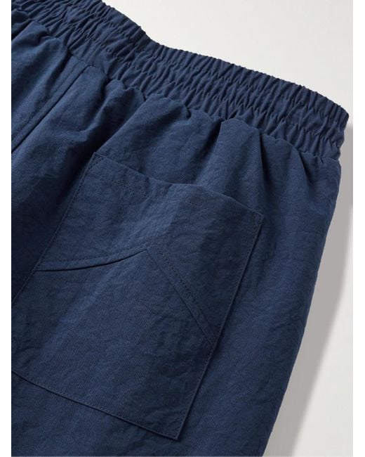 Rhude Blue Straight-leg Logo-print Nylon Drawstring Shorts for men