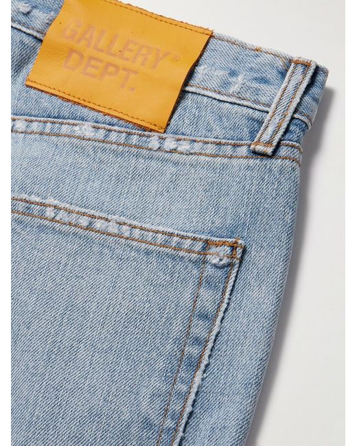 GALLERY DEPT. Blue Indiana Slim-Fit Straight-Leg Distressed Denim Shorts for men