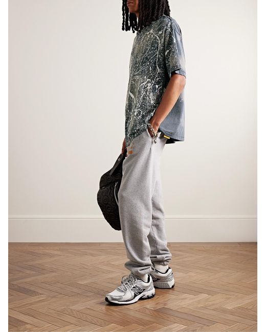 GALLERY DEPT. Gray Paint-Splattered Bleached Cotton-Jersey T-Shirt for men