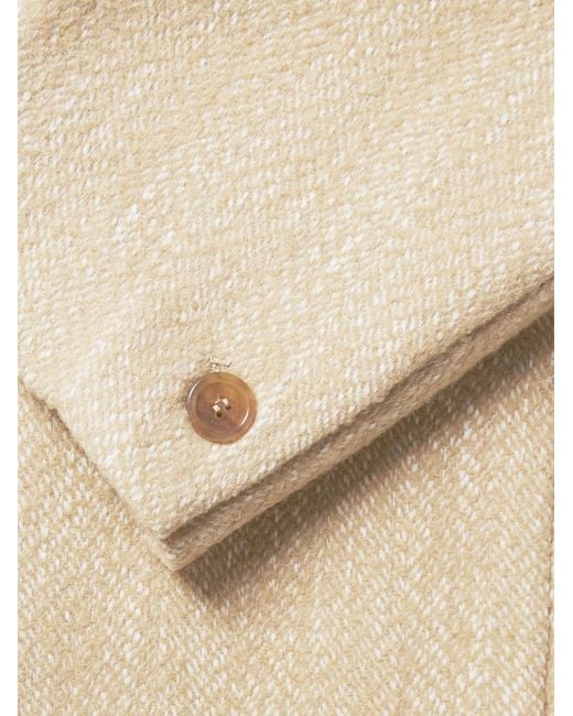 Amomento Natural Oversized Herringbone Twill Blazer for men