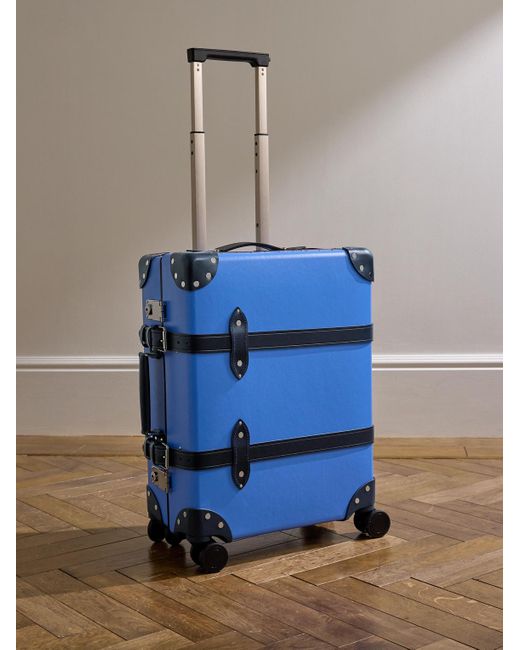 Globe-Trotter Blue Centenary Leather-trimmed Carry-on Suitcase for men
