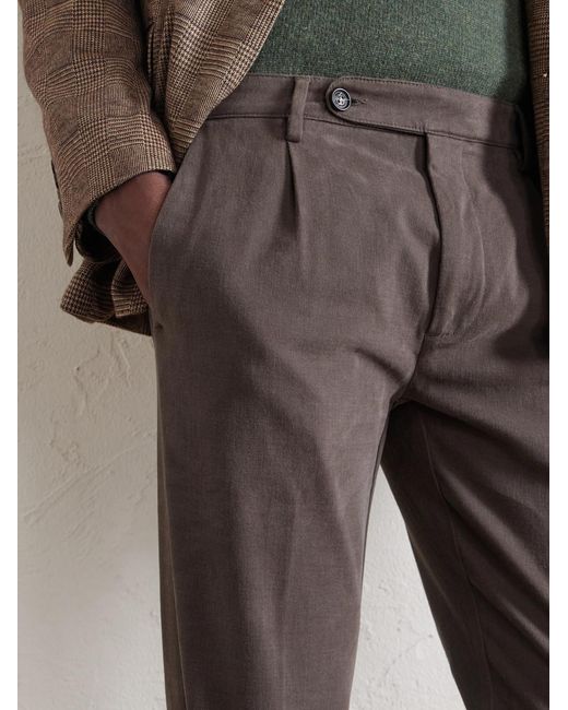 Massimo Alba Brown Ionio2 Straight-leg Cotton-blend Trousers for men