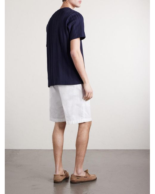 Mr P. Blue Textured Organic Cotton T-Shirt for men
