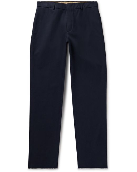 Loro Piana Blue Merse Straight-leg Cotton-gabardine Trousers for men