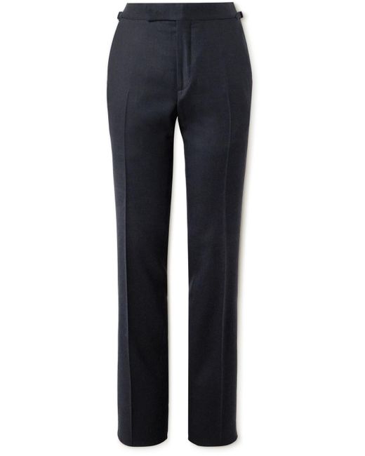 Tom Ford Blue Straight-leg Wool-blend Suit Trousers for men