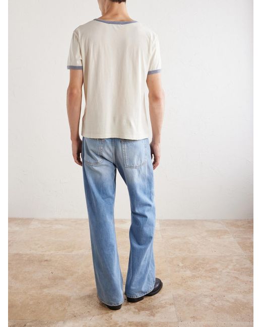 Acne White Logo-print Cotton-jersey T-shirt for men