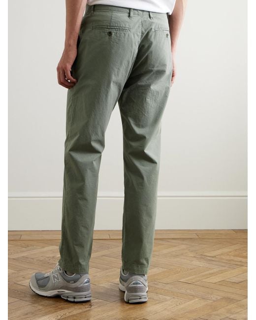 Hartford Green Tyron Slim-Fit Straight-Leg Cotton-Twill Trousers for men