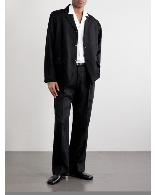 Kartik Research Blue Linen Blazer for men