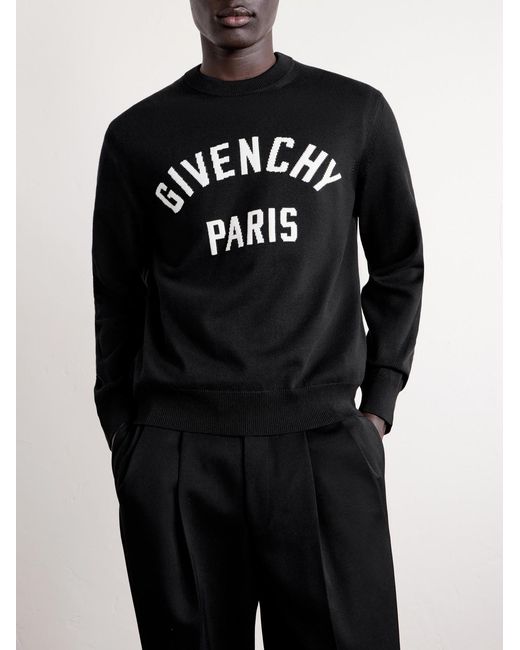 Givenchy Blue Knitted Cotton-Blend Sweater for men