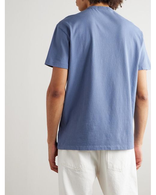 Polo Ralph Lauren Blue Logo-Embroidered Cotton-Jersey T-Shirt for men