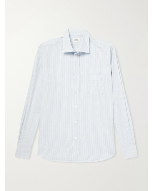 Hartford White Paul Cotton-Poplin Shirt for men