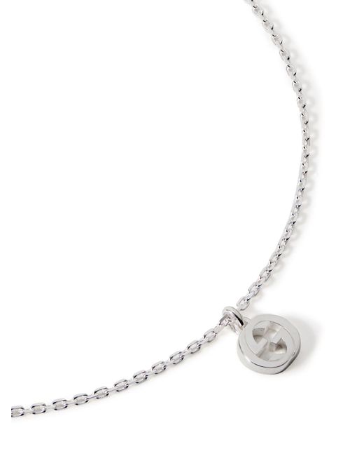 Gucci White Sterling Silver Pendant Necklace for men