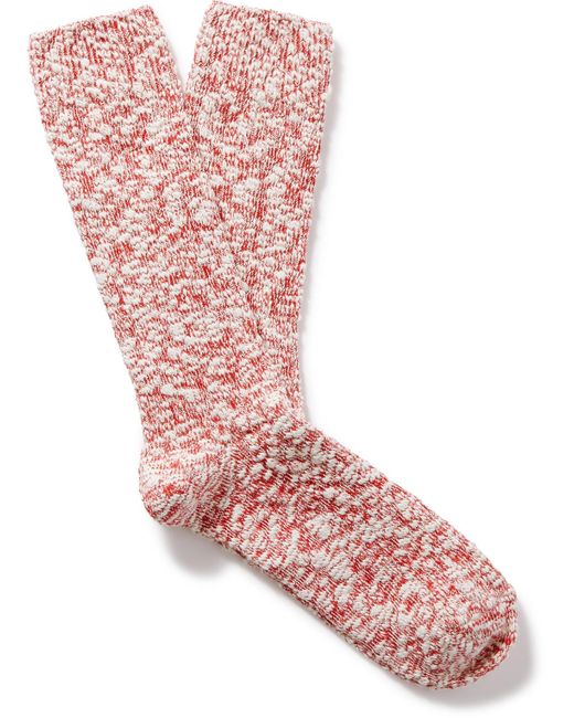 Anonymous Ism Pink Slub Stretch Cotton-blend Socks for men