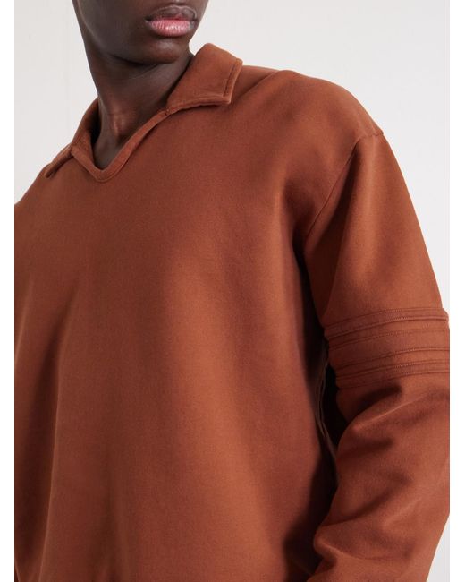 Bode Brown Crew Polo Cotton-Jersey Sweatshirt for men