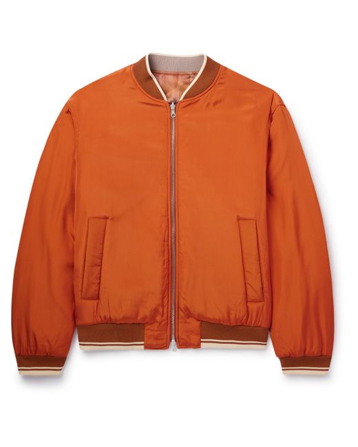 Dries Van Noten Orange Reversible Printed Shell Bomber Jacket for men