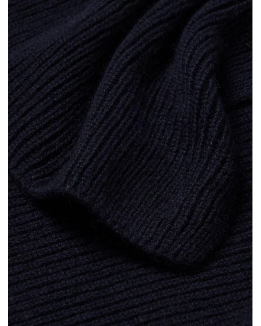 Ribbed Cashmere Scarf di William Lockie in Blue da Uomo