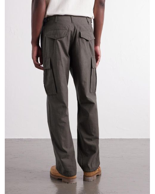 FRIZMWORKS Gray Straight-Leg Cotton Cargo Trousers for men