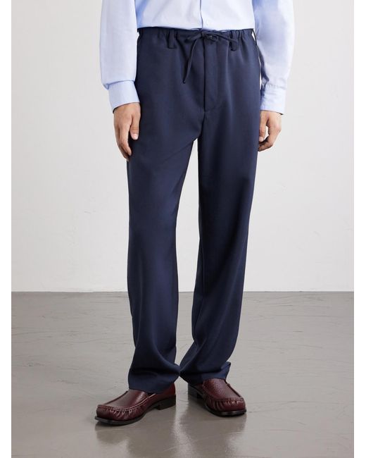 Dries Van Noten Blue Penny Straight-leg Wool Trousers for men