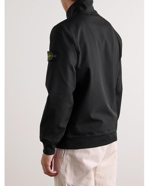 Stone Island Jacke aus Stretch-Nylon mit Logoapplikation in Black für Herren