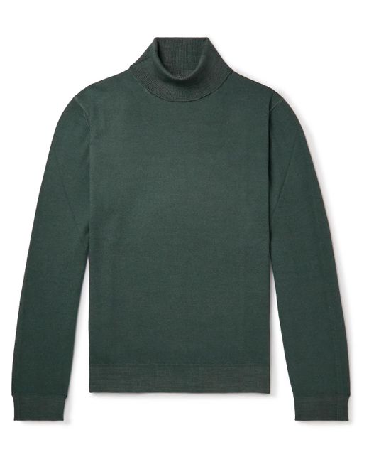 Boglioli Slim-fit Garment-dyed Wool Rollneck Sweater in Green for Men ...