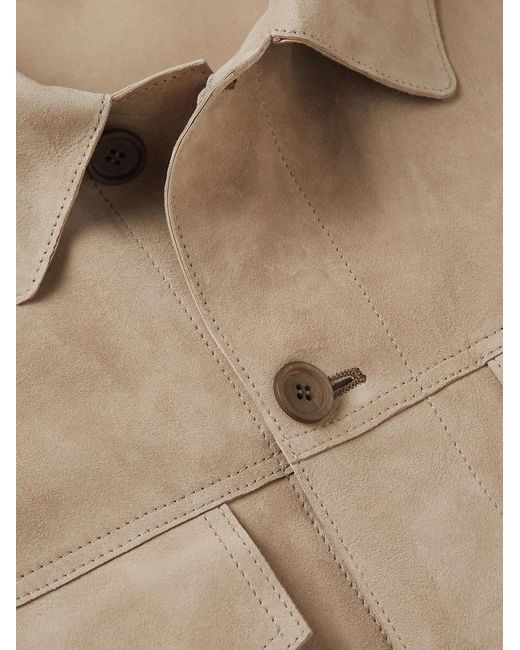 Giorgio Armani Natural Slim-Fit Suede Trucker Jacket for men