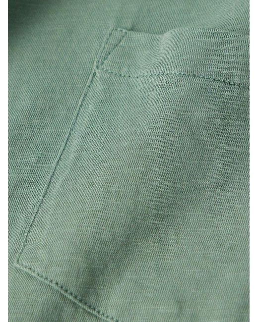 Hartford Green Pocket Garment-dyed Slub Cotton-jersey T-shirt for men