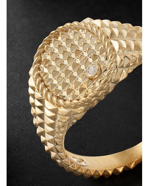 Yvonne Léon Black Gold Diamond Ring for men
