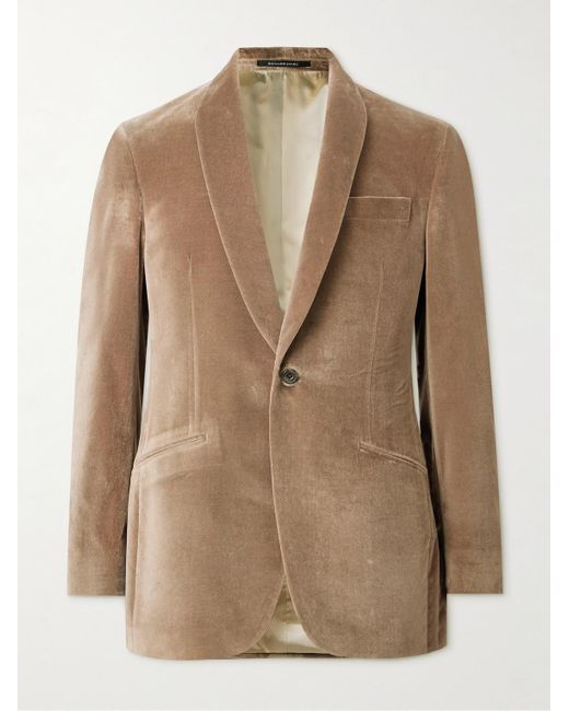Richard James Hyde schmal geschnittene Smokingjacke aus Baumwollsamt in Natural für Herren
