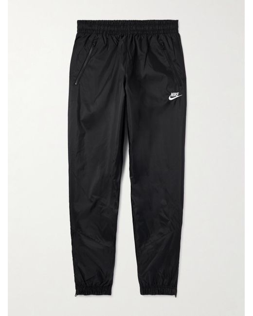 Nike Black Windrunner Tapered Logo-Embroidered Shell Sweatpants for men