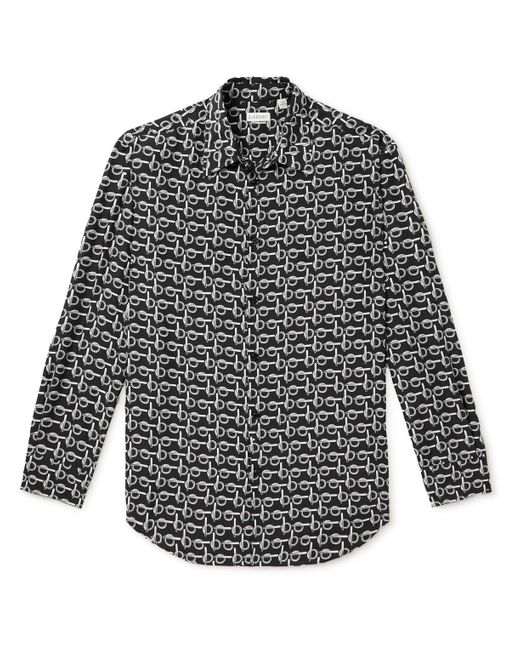 Burberry Gray Printed Silk Shirt for men